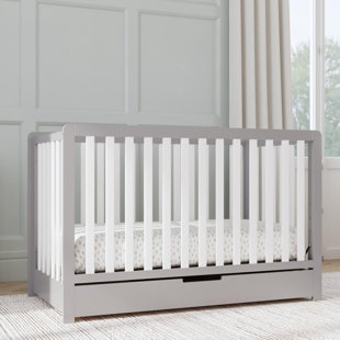 White cot 2024 bed with drawers